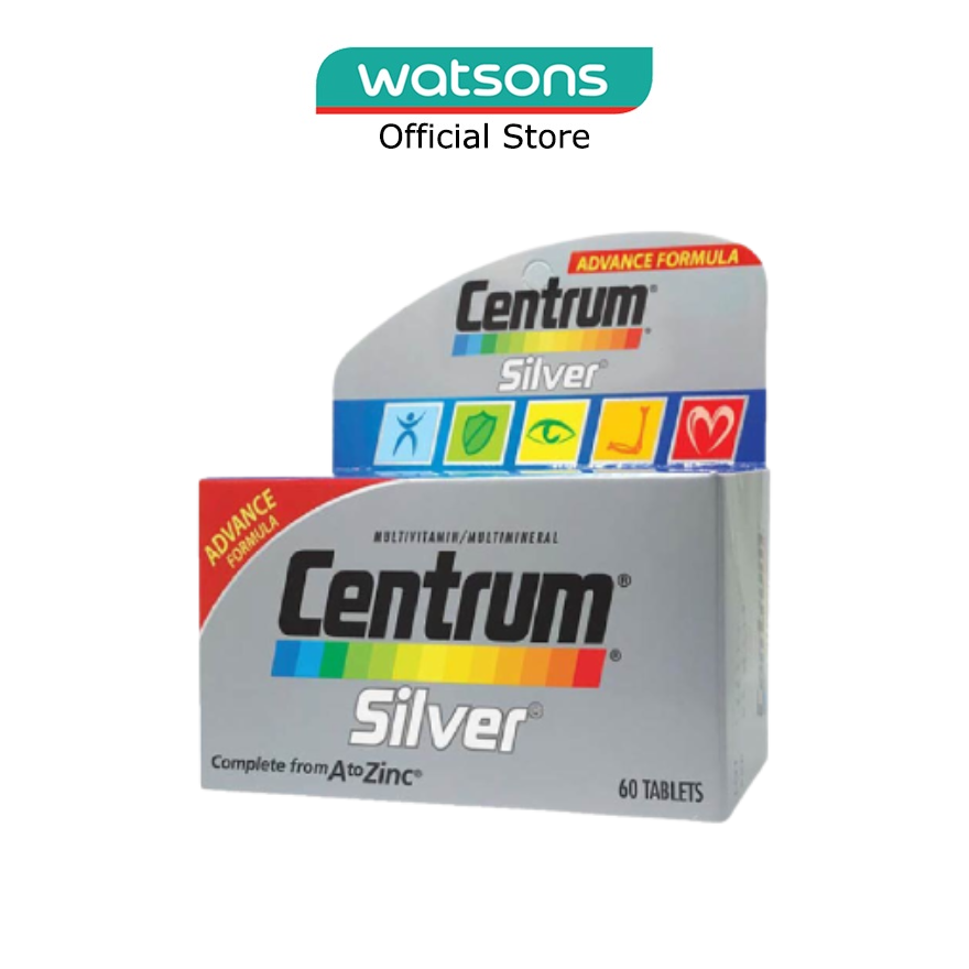 CENTRUM Silver Multivitamin & Multineral Tablets For Adults 50+ (Complete From A To Zinc) 60S